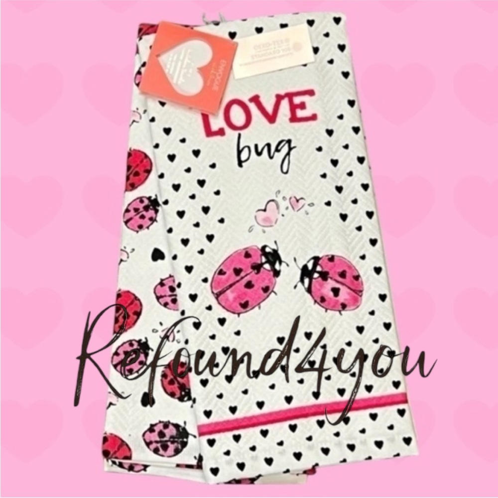 Envogue - ‘Love Bug - Lucky LadyBug 💘’ dish towels (2). NWT.